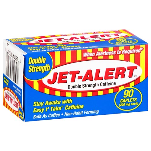 Image for Jet Alert Caffeine, Double Strength, 200 mg, Caplets,90ea from Brashear's Pharmacy