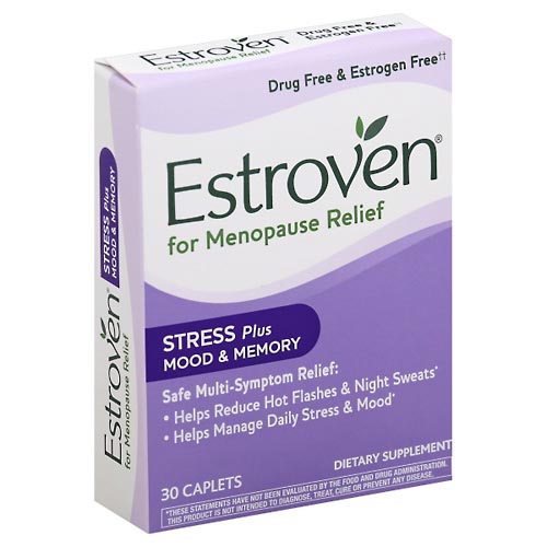 Image for Estroven Menopause Relief, Stress Plus Mood & Memory, Caplets,30ea from Brashear's Pharmacy