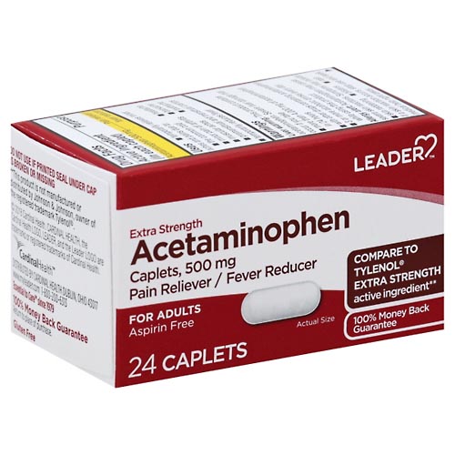 Image for Leader Acetaminophen, 500 mg, Caplets,24ea from Brashear's Pharmacy
