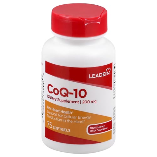 Image for Leader CoQ-10, 200 mg, Softgels,75ea from Brashear's Pharmacy