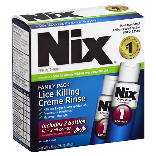 Image for Nix Lice Killing Creme Rinse, Maximum Strength, Family Pack,2ea from Brashear's Pharmacy