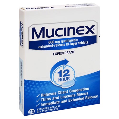 Image for Mucinex Expectorant, 600 mg, 12 Hour, Extended-Release Bi-Layer Tablets,20ea from Brashear's Pharmacy