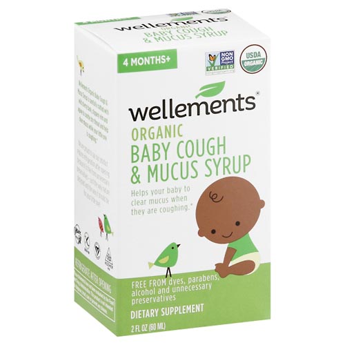 Image for Wellements Baby Cough & Mucus Syrup, Organic, 4 Months+,2oz from Brashear's Pharmacy