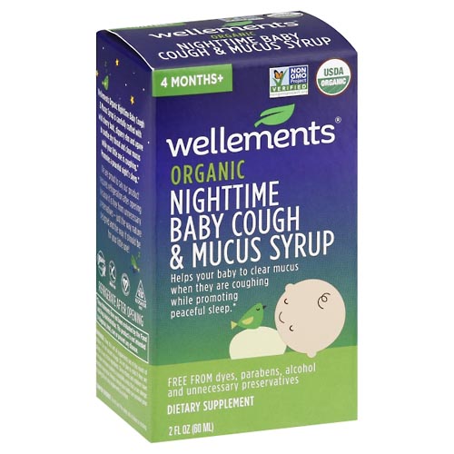 Image for Wellements Cough & Mucus Syrup, Nighttime, Organic, Baby,2oz from Brashear's Pharmacy
