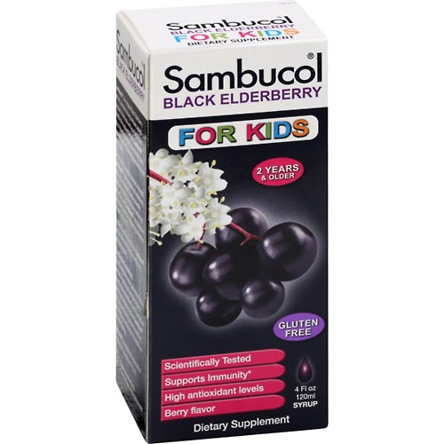 Image for Sambucol Black Elderberry, Berry Flavor, Syrup, For Kids,4oz from Brashear's Pharmacy